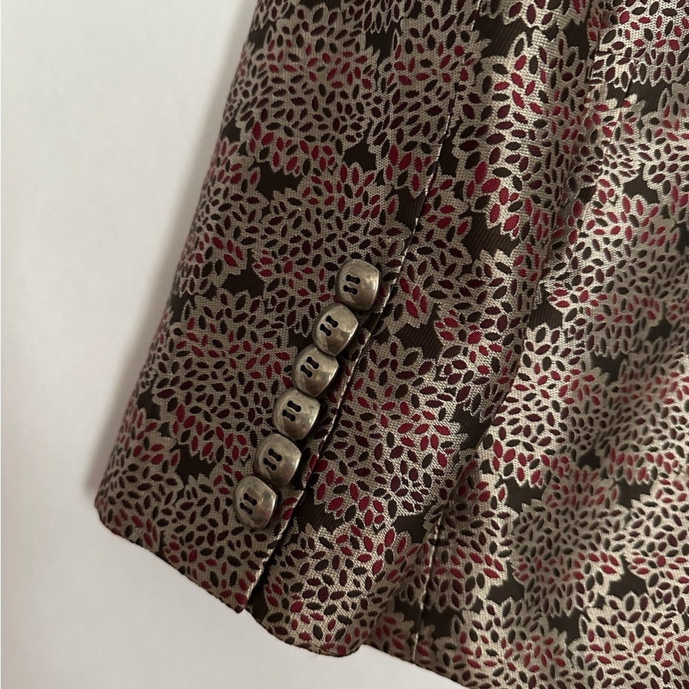 ETCETERA Metallic Printed Button Front Blazer Jacket Size 12 - Picture 7 of 9